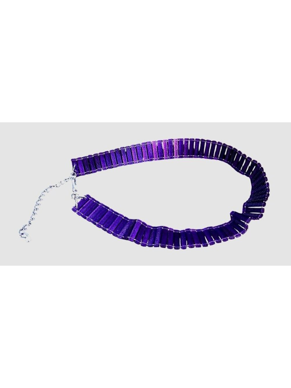 Vintage 1960s POP ART Plastic & Chain Belt Metallic Purple & SilverTone Mod GoGo